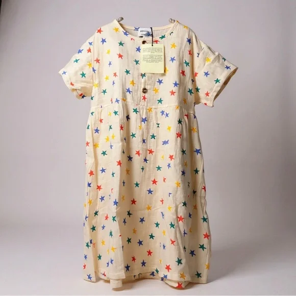 Bobo Choses Stars All Over 100% Organic Cotton Dress Age 8-9 - Picture 4 of 7